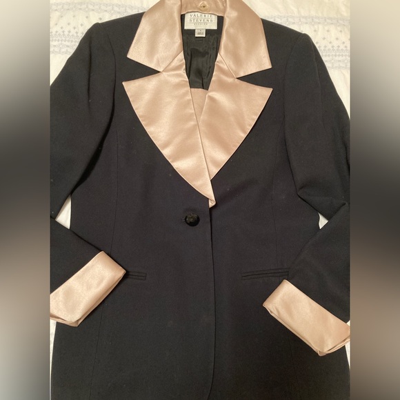 FILENE’S Valerie Stevens— Dark Navy Evening Suit. Elegant! Sz 6 - Picture 12 of 14